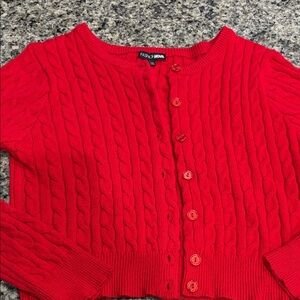 Fashion Nova Vibrant Red Cable Knit Cardigan